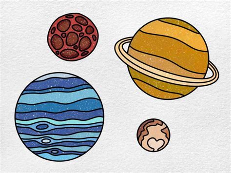Easy Planets Drawing Helloartsy