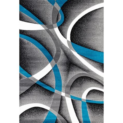 Luxe Weavers Victoria Collection Turquoise 8x11 Modern Abstract