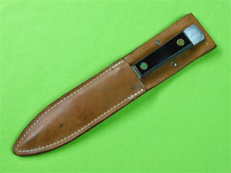 Vintage Old Olsen Ok Co Us Mi Sport Throwing Knife W Sheath Antique