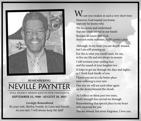Neville Paynter Obituary (2017) - Legacy Remembers