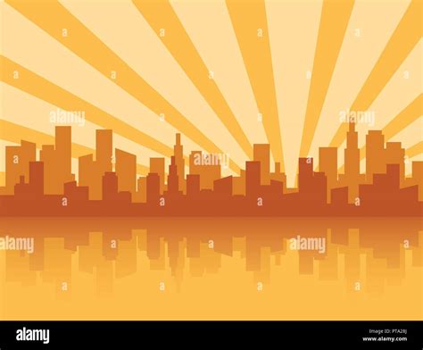 Orange City Skyline Silhouette Stock Vector Image And Art Alamy