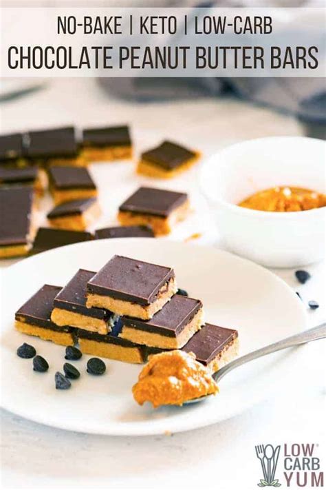 Unless it was a family member's birthday or a bake sale, she stuck to no cook desserts. No Bake Keto Chocolate Peanut Butter Bars | Low Carb Yum