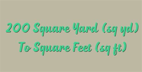 How To Convert Yards To Square Feet Yoshuamelaher