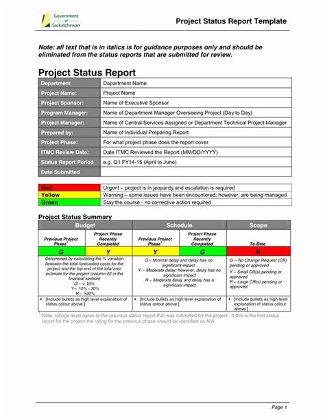 Monthly Report Template For Manager New Project Monthly Status Report