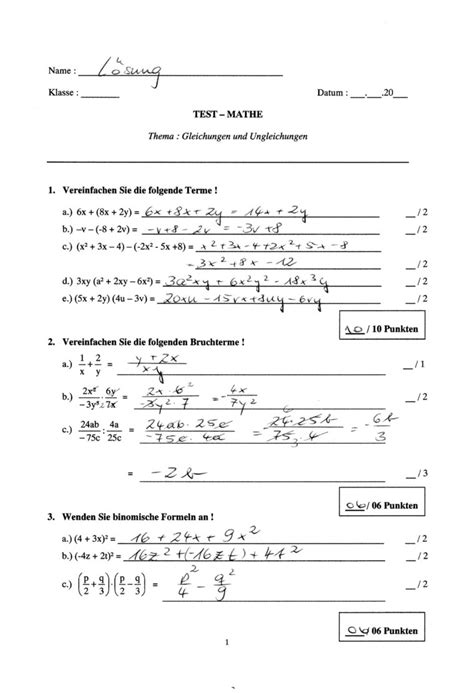 Lineare funktionen übungen realschule 8. Klassenarbeit zu Abschlussarbeit Mathe 9. Klasse