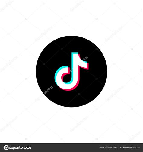 Tik Tok Logo With Shadow On A White Background Stock Vector Image By
