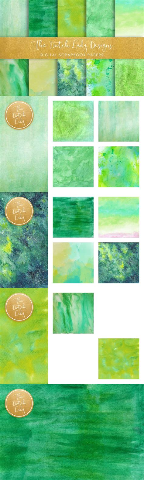 Green Watercolor Scrapbook Papers Scrapbook Paper Green Watercolor