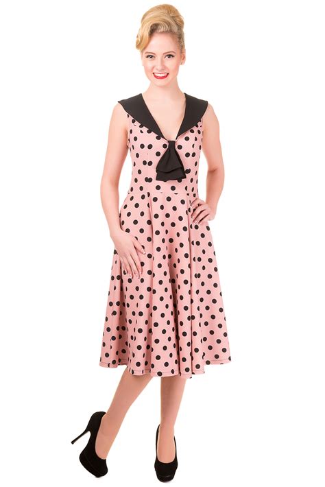 Banned Vintage Pink Polka Dot Rival Dress Rockabilly Dresses 40 S