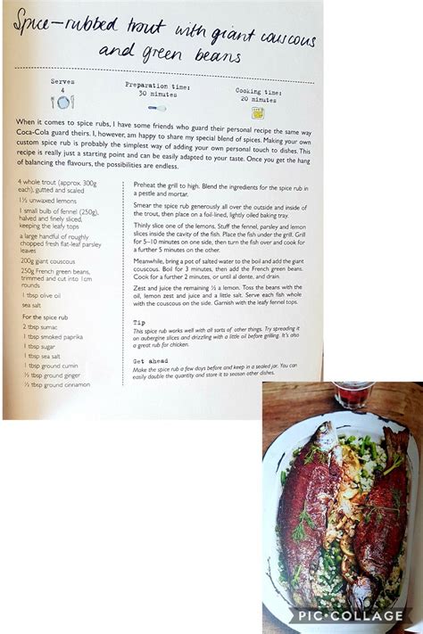 In the same pan, heat the remaining olive oil over medium heat. Spice-rubbed trout with couscous and green beans | Green ...