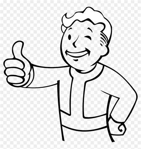 New Vegas Vault Boy Coloring Page Printable Fallout V