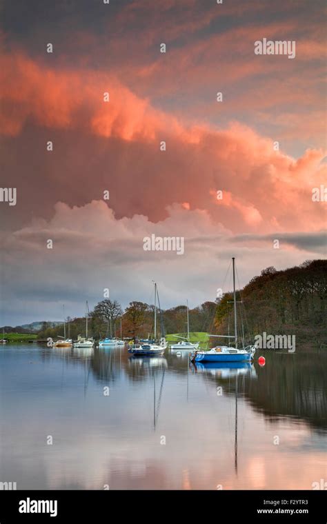 Stormy Sunset Over Coniston Water Stock Photo Alamy