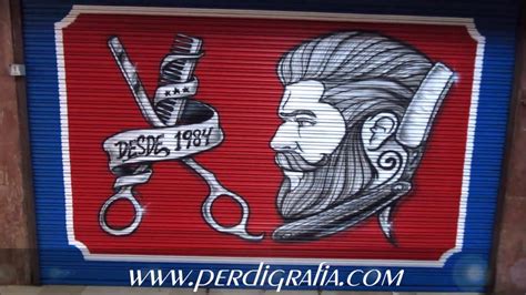 Mural Decorativo En Un Cierre De Una Barberia Youtube