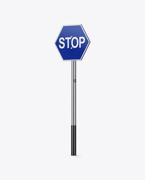 Matte Traffic Sign Mockup Half Side View In Outdoor Advertising
