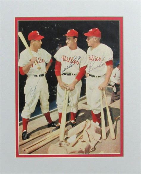 Philadelphia Phillies 1950s Signed 8x10 Matted Photo By Ashburn Ennis