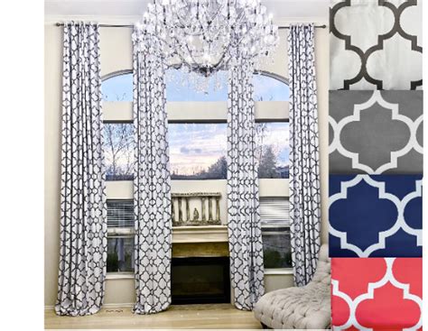 Extra Long Curtains With Geometrical Quatrefoil Pattern 8 24 Ft Length