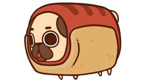 Cute Kawaii Dog Pug Hotdog Sticker By Davbeledits