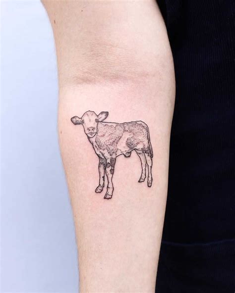 Cute Calf Tattoo By Zaya Hastra Inked On The Right Forearm Cow Tattoo