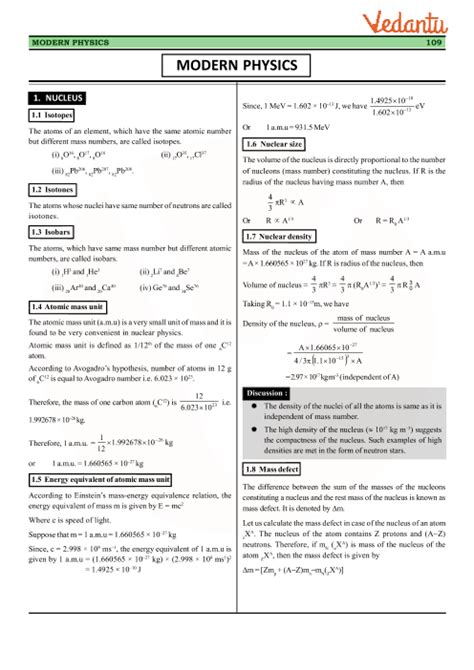 Class 12 Physics Revision Notes For Chapter 12 Atoms
