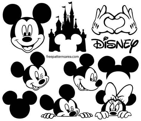 Mickey Mouse And Other Disney Characters With Their Faces Drawn In