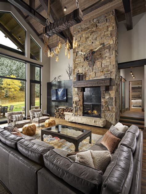 Handlebar Ranch Living Room Mountain Home Interiors Rustic Living
