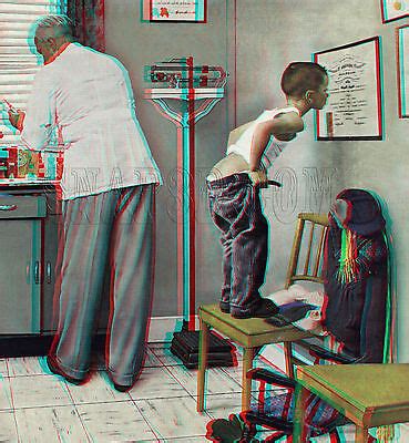 Before The Shot Boy Doctor Norman Rockwell Saturday Evening Post D Anaglyph Ebay