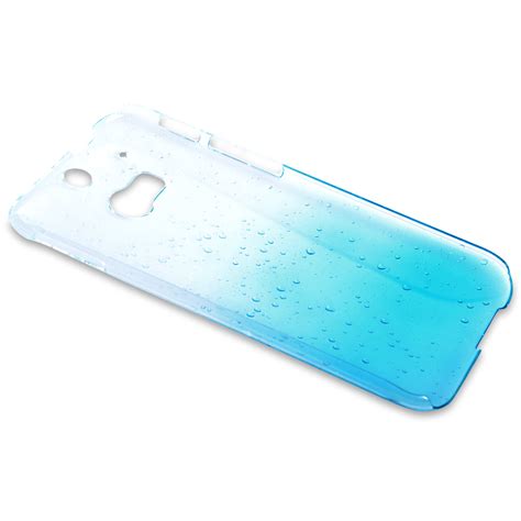 Yousave Accessories Htc One M8 Raindrop Hard Case Blue Clear