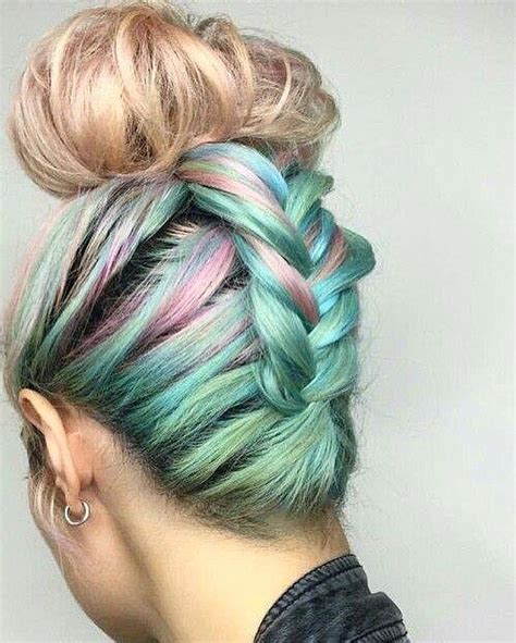 Pastel Rainbow Braided Happiness Source Pinterest Hair Braids