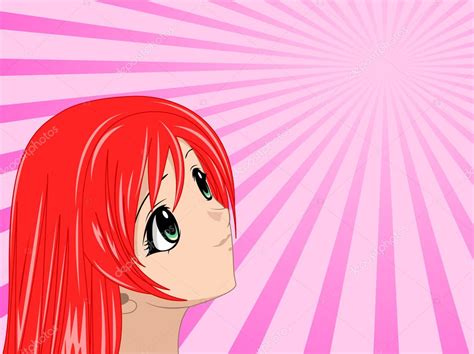 Anime Dívka Na Růžovém Pozadí — Stock Fotografie © Witchera 6665290