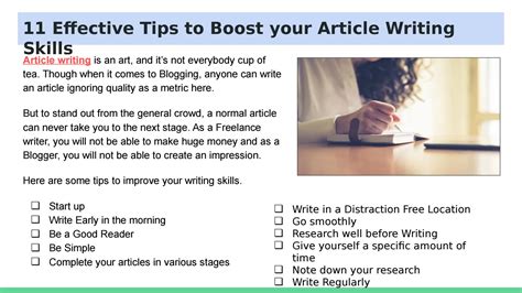 11 Effective Tips To Boost Your Article Writing Skills By Barry Allen