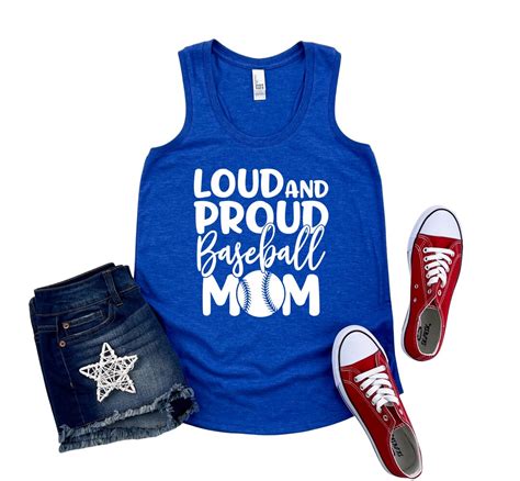 Loud And Proud Baseball Mom Womens Racerback Baseball Tank Top Etsy