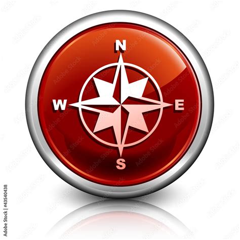 Crystal Red Compass Stock Vector Adobe Stock