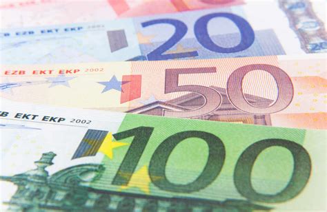 Close Up Of European Union Currency Stock Photo