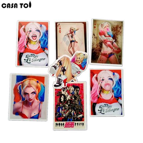 7pcs Suicide Squad Harley Quinn Pvc Waterproof Stickers Graffiti For Laptop Decal Motorcycle