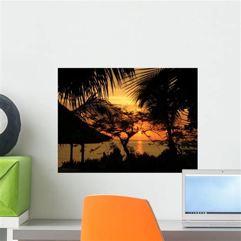 Jamaican Sunset Wall Mural By Wallmonkeys Peel And Stick Graphic 18 In
