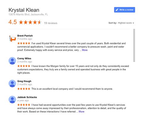 Thank-you for leaving a review on Google and Yelp - Krystal Klean