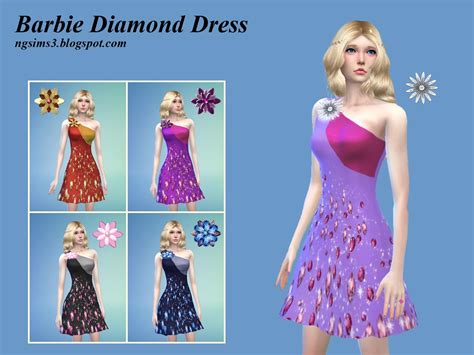 Ng Sims 3 Barbie Diamond Dress Ts4 Clothing