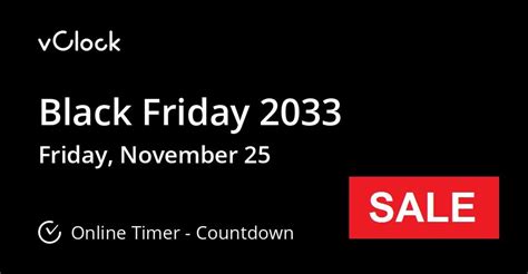 When Is Black Friday 2033 Countdown Timer Online Vclock