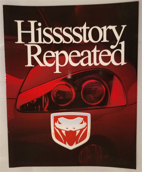 Hisssstory Repeated Brochure Viper Club Of America