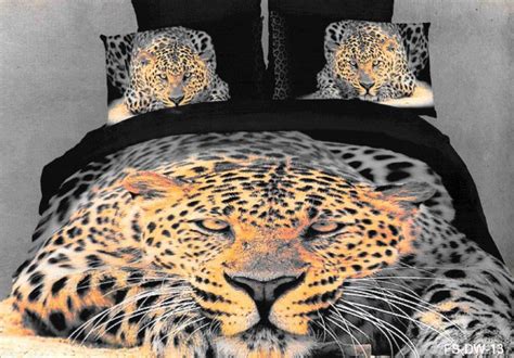 3d Leopard Print Bedding Set Queen Size Quilt Duvet Cover