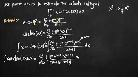 In some situations, you may want to exclude the first term, or the first few terms (e.g., n = 0, or n = {0, 1, 2}). Using power series to estimate a definite integral ...