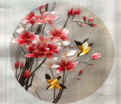 171218 Delicate Hand Embroidered Su Embroidery Artleaves Birds