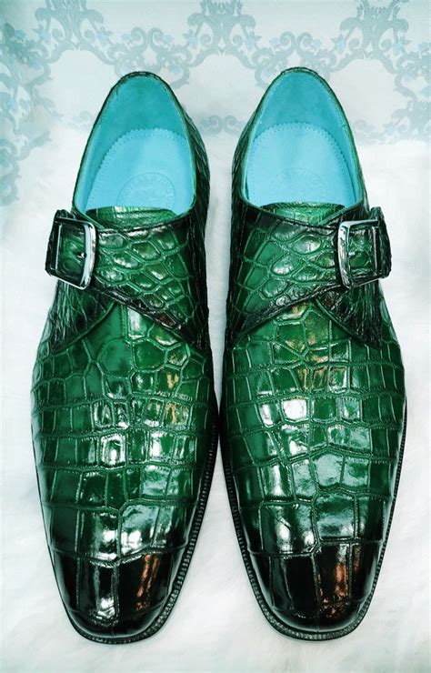 Formal Business Comfortable Alligator Skin Single Monk Strap Shoes For