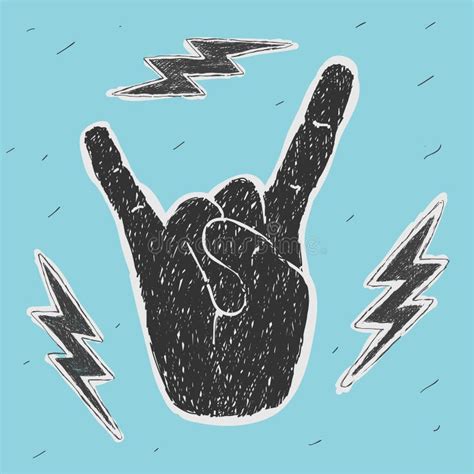 The Hand Symbol Heavy Metal Stock Vector Illustration Of Icon Poster