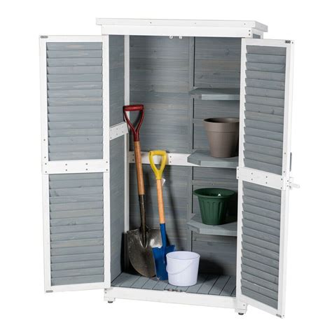 Outdoor Garden Nature Wood Storage Cabinet Waterproof Tool Shed Blinds