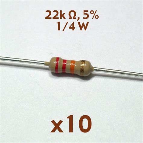 22k Ohm 5 14 Watt Axial Resistor 10 Pcs Nos