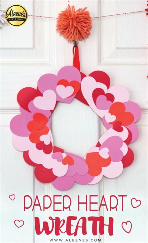 Paper Heart Wreath Diy Valentines Crafts Valentine Crafts For Kids