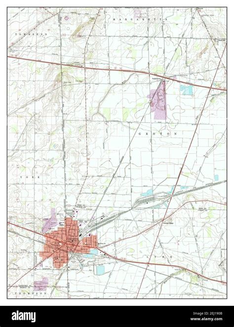 Bellevue Ohio Map 1969 124000 United States Of America By Timeless