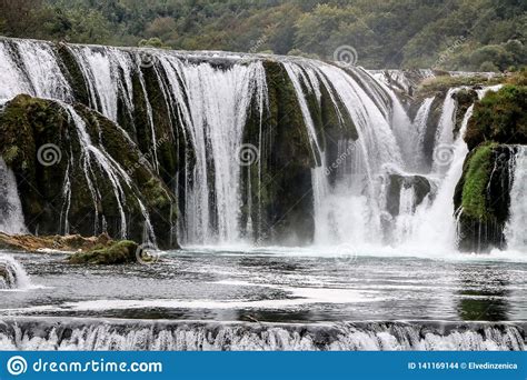 The Waterfall Of Strbacki Buk Stock Photo Image Of Beautifully River
