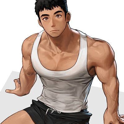 Artstation Rinotuna How To Draw Muscles Anime Guys Shirtless