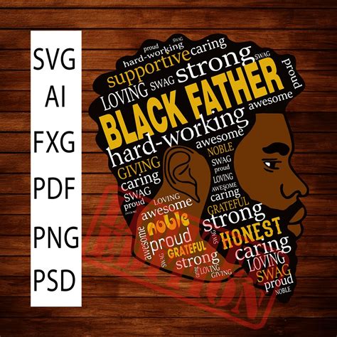 Black Father Svg Png Fathers Day African American Etsy